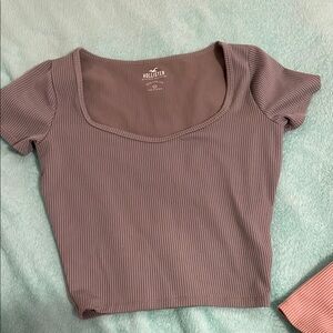 Hollister Women's Ribbed Brown Top